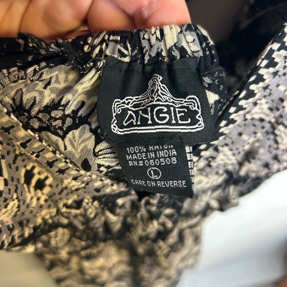 Angie Midi Dress Size L Novelty Floral Print Lightweight Open Strappy Back - Picture 10 of 13